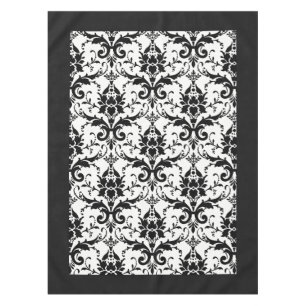 Elegant Black And White Damask Pattern  Tablecloth