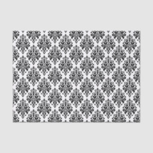Elegant Black and White Damask Pattern Tissue Paper