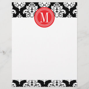 Elegant Black and White Damask Personalized