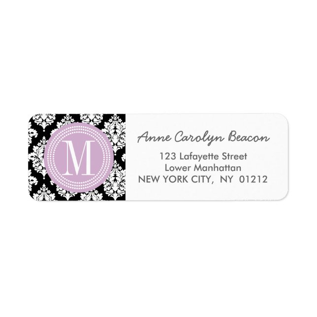 Elegant Black and White Damask Personalized (Front)