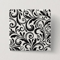 Elegant Black and White Damask Scrollwork Pattern