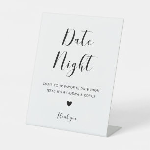 Elegant Black and White Date night ideas Pedestal Sign