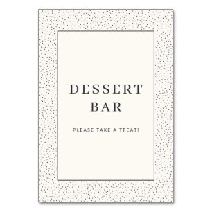 Elegant Black and White Dessert Bar Sign Table Number