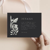 Elegant Black and White Details Enclosure Card