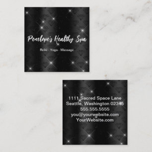 Elegant Black and White Diamonds Square Business Card