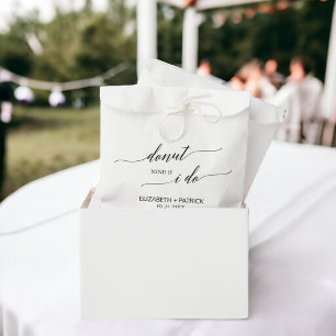 Elegant Black and White Doughnut Wedding Favour Ba Bag