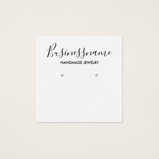 Elegant black and white earring display card (Front)