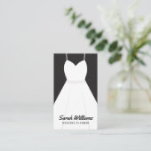 Elegant Black and White Event Wedding Planner Business Card (Standing Front)