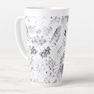 Elegant black and white floral design showcasing d latte mug
