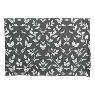 Elegant Black and White Floral Pattern  Pillowcase