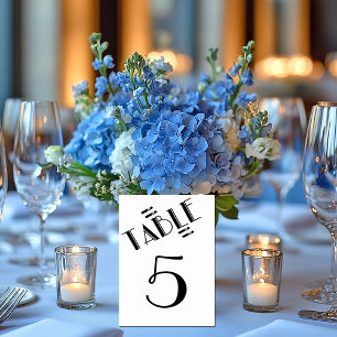 Elegant Black and White, Gatsby, Table Number