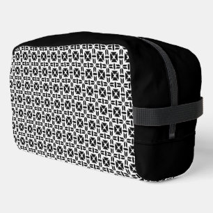 Elegant Black and White Geometric Pattern Dopp Kit