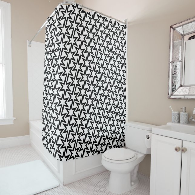 Elegant Black and White Geometric Star Pattern (In Situ)