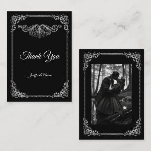 Elegant black and white Gothic wedding Card