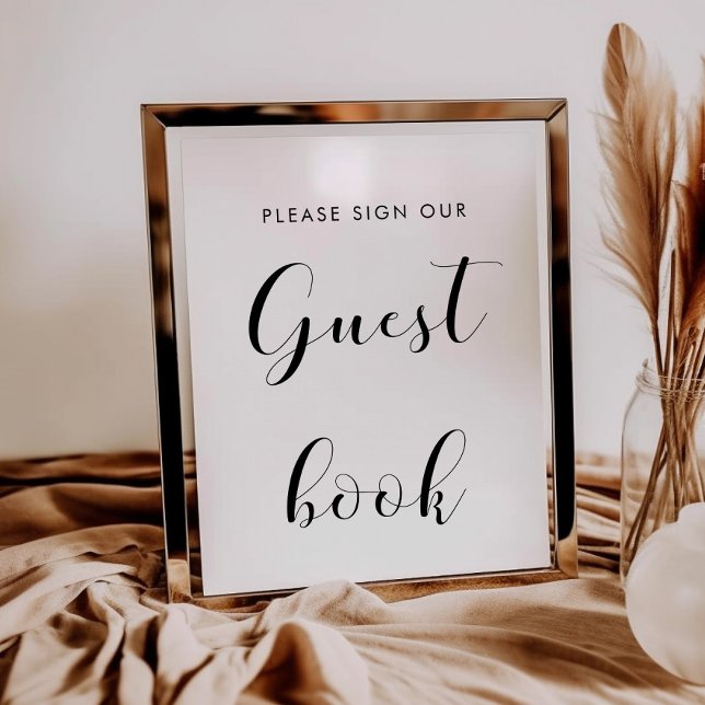 Elegant black and white Guestbook wedding sign (Creator Uploaded)