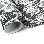 Elegant Black and White Lace Wrapping Paper<br><div class="desc">Elegant Black and White Lace Wrapping Paper</div>