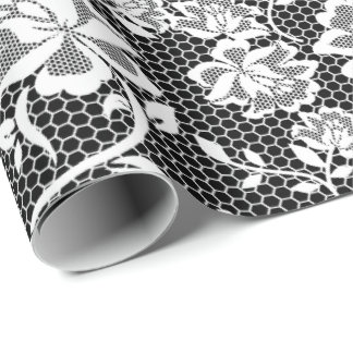 Elegant Black and White Lace Wrapping Paper