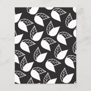 Elegant black and white leaves Scrapbook Paper