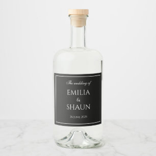 Elegant Black and White Liquor Labels