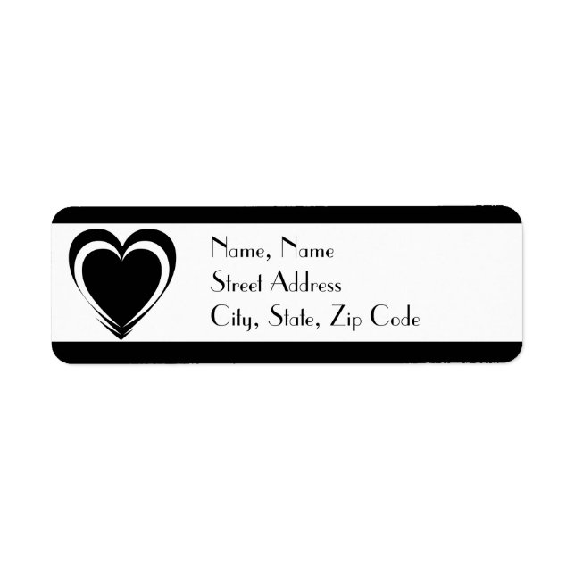 Elegant Black and White Mailing Label (Front)