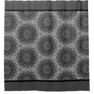 Elegant Black and White Mandala Pattern with Grey