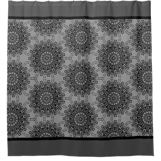 Elegant Black and White Mandala Pattern with Grey (Front)