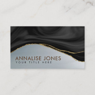 Elegant Black and white Marble and Gold Business Card
