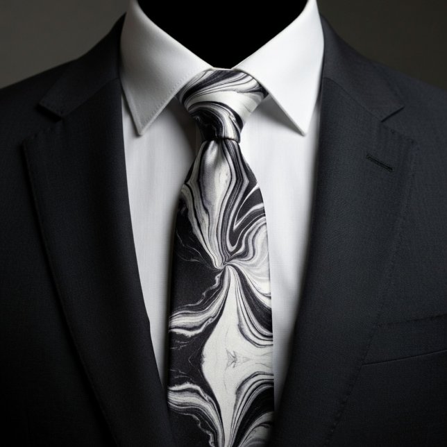 Elegant black and white marble tie (Creator Uploaded)