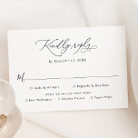 Elegant Black and White Meal Options Wedding RSVP Card<br><div class="desc">Designed to coordinate with our Romantic Script wedding collection,  this customizable Meal Options RSVP card,  features a sweeping calligraphy script text paired with a classy serif & modern sans font in black. Matching items available.</div>