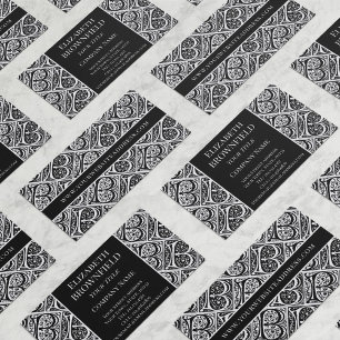 Elegant Black and White Medieval Letter B Business Card