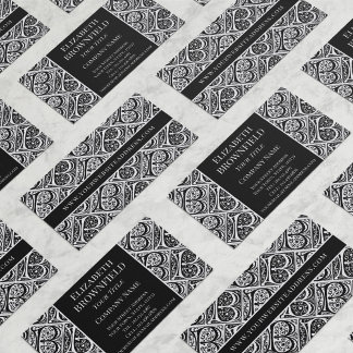 Elegant Black and White Medieval Letter B Business Card