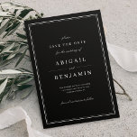 Elegant black and white minimalist save the date<br><div class="desc">Elegant black and white minimalist design,  simple and classy. Great save the date cards for modern classic wedding,  vintage wedding and formal wedding.
See all the matching pieces in the collection.</div>