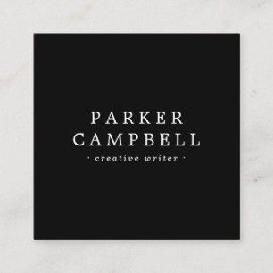Elegant black and white minimalist square business card