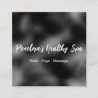 Elegant Black and White Minimalist Square Business Card