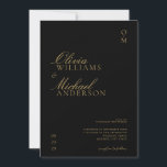 Elegant Black and White Minimalist Wedding Invitation<br><div class="desc">Black and white wedding invitation featuring minimalist chic typography.</div>