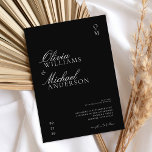 Elegant Black and White Minimalist Wedding Invitation<br><div class="desc">Black and white wedding invitation featuring minimalist chic typography.</div>