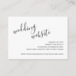 Elegant Black and White Modern Wedding Enclosure Card