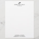 Elegant Black And White Monogram Basic Template Letterhead<br><div class="desc">Elegant Black And White Monogram Basic Template Modern Letterhead.</div>