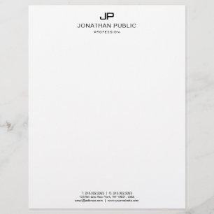 Elegant Black And White Monogram Basic Template Letterhead