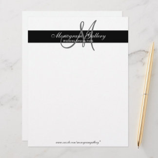 Elegant Black and White Monogram Letterhead