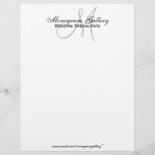 Elegant Black and White Monogram Letterhead
