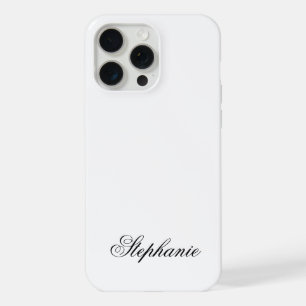 Elegant Black and White Monogram Name iPhone 15 Pro Max Case