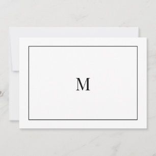 Elegant Black and White Monogram Note Card