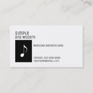 elegant black and white musical note business card