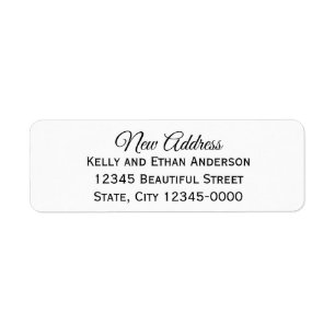 Elegant Black and White New Address
