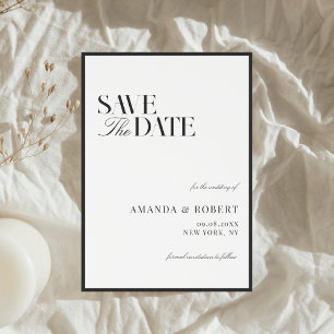 Elegant Black and White Old Money Wedding Save The Date