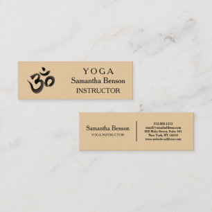Elegant Black and White OM Symbol Yoga Instructor Mini Business Card
