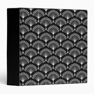 Elegant black and white ornament in art Deco style Binder
