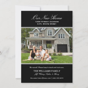 Elegant Black and White Our New Home Announcement