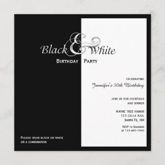 Elegant Black and White Party Invitation